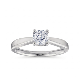 14 kt hvidguld Luxury Solitaire ring med i alt 0,50 ct Labgrown diamant Top Wesselston VS2
