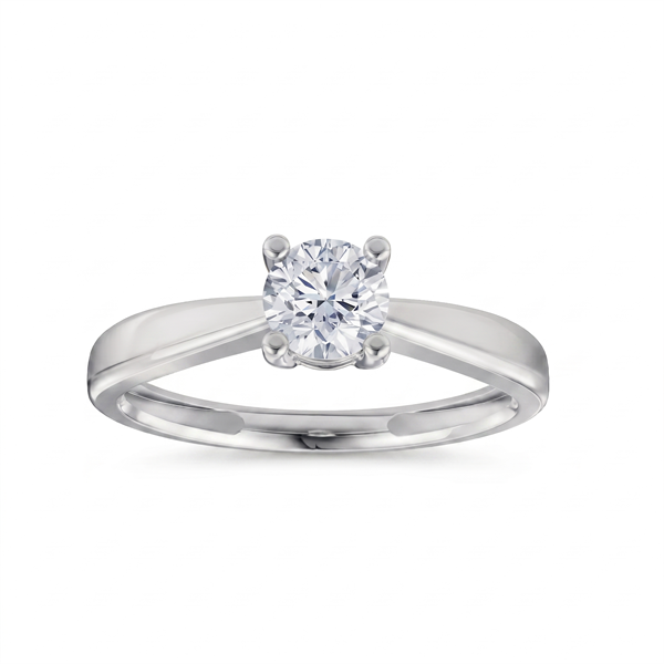 14 kt hvidguld Luxury Solitaire ring med i alt 0,50 ct Labgrown diamant Top Wesselston VS2