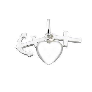 Støvring Design sterling sølv vedhæng, tro håb og kærlighed med blank overflade, model 14148602