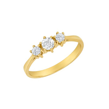 Siersbøl's Elegant ring i 8 karat guld med tre hvide zirkonia  