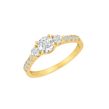 Siersbøl's Smuk ring i 8 karat guld med hvide, glimtrende zirkonia 