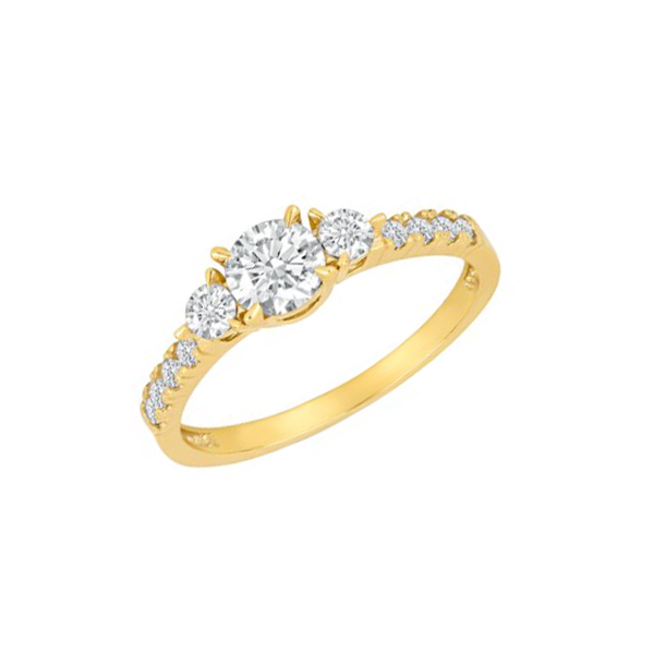 Siersbøl\'s Smuk ring i 8 karat guld med hvide, glimtrende zirkonia
