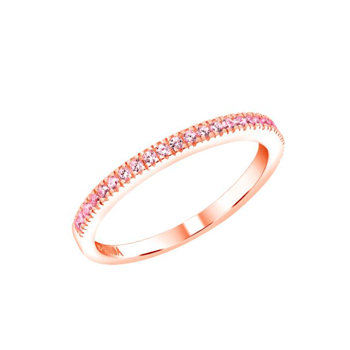 Joanli Nor HELLENOR alliance ring i rosa forgyldt sterling sølv med smukke, lyserøde zirkonia 