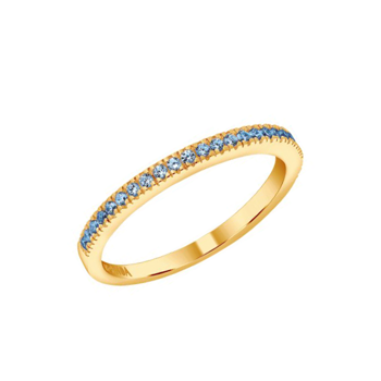 Joanli Nor HELLENOR alliance ring i forgyldt sterling sølv med smukke, lyseblå zirkonia 