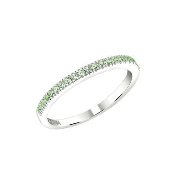 Joanli Nor HELLENOR alliance ring i sterling sølv med smukke, lysegrønne zirkonia 