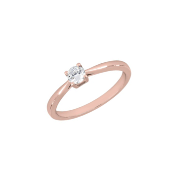 Joanli Nor HEGENOR solitaire ring i rosa forgyldt sterling sølv med smuk zirkonia sat i 4 grabber