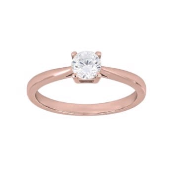 Joanli Nor HegeNor Smuk solitær ring i rosaforgyldt sølv med 5 mm glitrende zirkonia