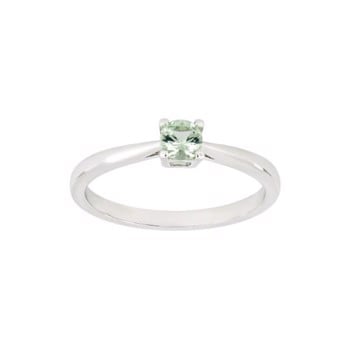 Joanli Nor HelenNor Smuk solitær ring i sterling sølv med 4 mm glitrende lys grøn zirkonia