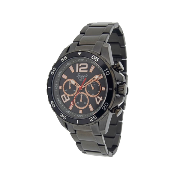 Bonett gunmetallic herreur med chronograph