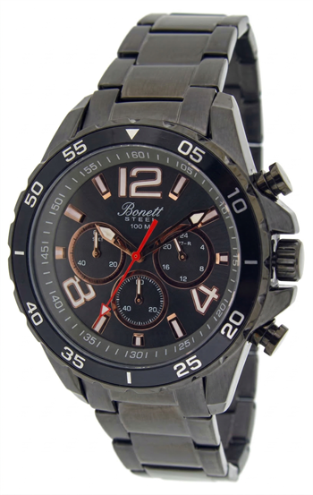 Bonett gunmetallic herreur med chronograph