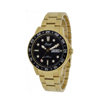 Dykkerur forgyldt m/ sort skive