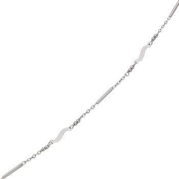 Enkelt sølv armbånd med små pinde og drejet led fra Støvring Design