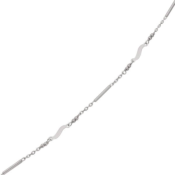 Enkelt sølv armbånd med små pinde og drejet led fra Støvring Design