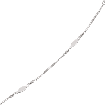 Enkelt sølv armbånd med små pinde og aflange blade fra Støvring Design