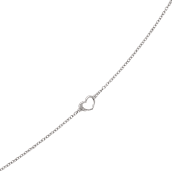 Enkelt sølv armbånd med et hjerter, med graveringen "LOVE"  fra Støvring Design