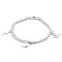 Støvring Design sterling sølv armbånd, tro, håb og kærlighed med blank overflade, model 15190809