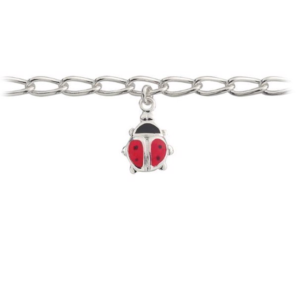 Image of Støvring Design sterling sølv armbånd, mariehøne med blank overflade, model 15223091