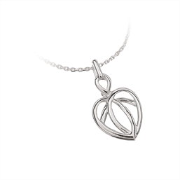 Støvring Design's Dobbelt buet hjerte vedhæng med kæde