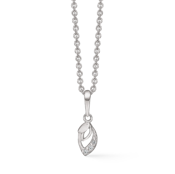 Elegant sølv vedhæng, dobbelt øje med zirconia. Kæde på 45 cm medfølger fra Støvring Design