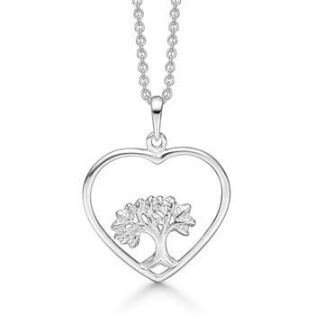 Støvring Design's Utrolig smukt hjerte med Livets Træ inden i, vedh. 20 x 20 mm, kæde 42 + 3 cm