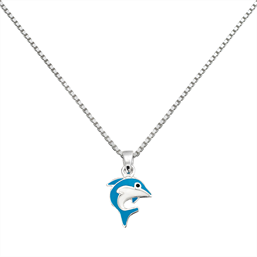 Støvring Design's Sjovt delfin vedhæng med sølvkæde
