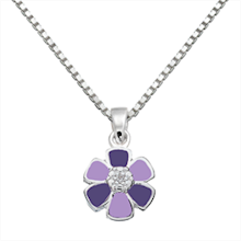SmykkeLine 925 sterling sølv halskæde med vedhæng, blomst med blank overflade, model 16223412