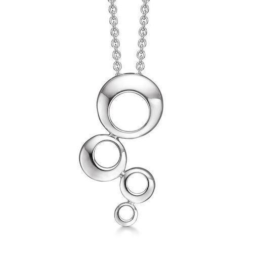 Image of Støvring Design sterling sølv halskæde med vedhæng, Cirkel med blank overflade, model 16223589