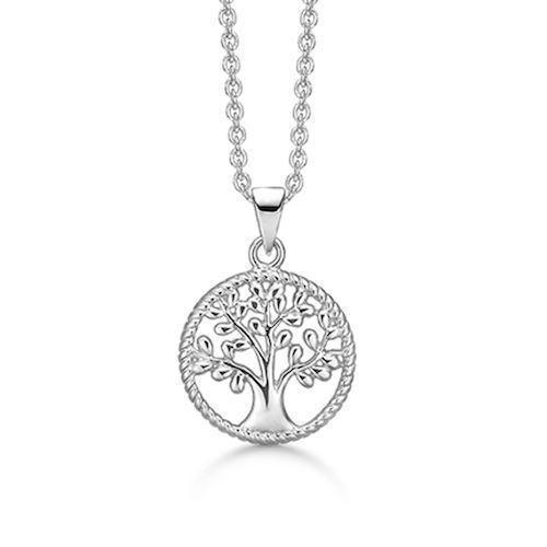Støvring Design 925 sterling sølv Halskæde med vedhæng, Livets Træ med blank overflade, model 16223600