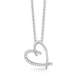 Image of Støvring Design sterling sølv vedhæng med kæde, hjerte med mat/blank overflade, model 16223949