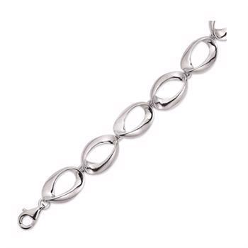 Støvring Design's Smukke massive sølv kæde af snoede ovale led, meget elegant. Længde 45 + 5 cm