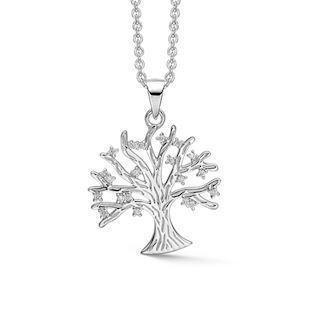 Støvring Design 925 sterling sølv Halskæde med vedhæng, Livets Træ med blank overflade, model 16239915