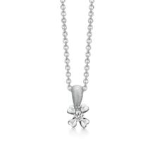 Støvring Design sterling sølv vedhæng med kæde, Flower of hearts med blank overflade, model 16247007