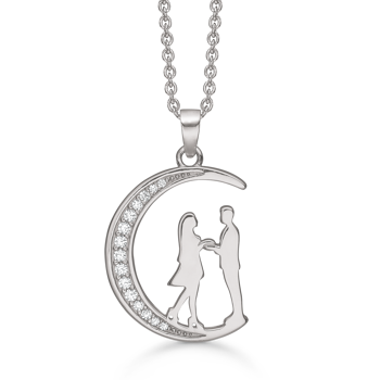 Elegant sølv vedhæng, med en måne. Kæde på 45 cm medfølger fra Støvring Design