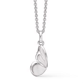 Støvring Design's Halv sommerfugl halskæde i rhodineret sølv