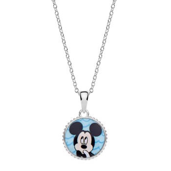 Disney's Mickey Mouse vedhæng med billede og kæde med længde 35 - 38 - 40 cm