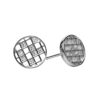 Kranz & Ziegler sterling sølv Harlekin ørestikker med Ø 10 mm zirkonia