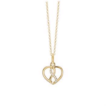 Aagaard model Uendelig kærlighed 14 karat hjerte med 8 diamanter
