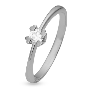 Mary 14 kt hvidguld ring med i alt 0,25 ct labgrown diamant Wesselton VS