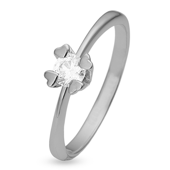 Mary 14 kt hvidguld ring med i alt 0,40 ct labgrown diamant Wesselton VS