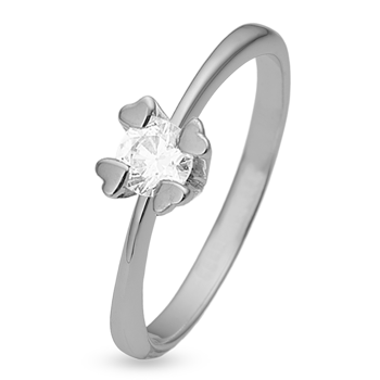 Mary 8 & 14 kt hvidguld ring med i alt 0,03 til 1,00 ct labgrown diamant Wesselton VS
