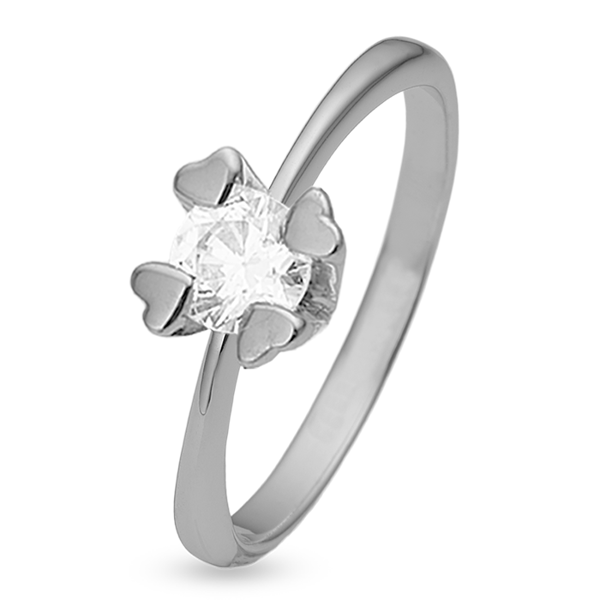 Mary 14 kt hvidguld ring med i alt 1,00 ct labgrown diamant Wesselton VS
