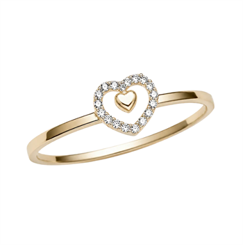 Aagaard Promise 8 karat guldring med hjerte