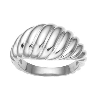 Unik ring med flotte bølger, sterling sølv