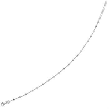 Støvring Design's Elegant ankelkæde med små sølvkugler, 22 + 4 cm