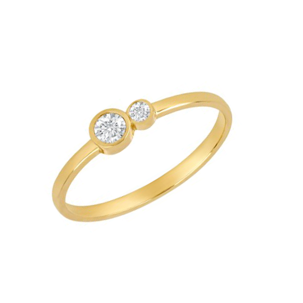 Siersbøl\'s smuk ring i 8 karat guld med to hvide glitmende zirkonia (10830330300)