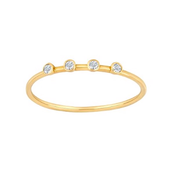 Siersbøl\'s Smuk enkel ring i 8 kt guld med 4 glitrende zirkonia i rørfatning.