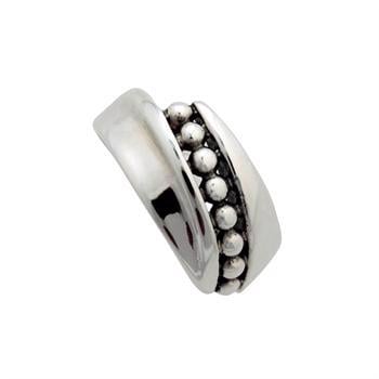 Randers Sølv's Håndlavet fingerring i massiv sølv og med små fine perler - 11 mm 