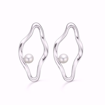 Sterling sølv øreringe med perler fra Guld & Sølv Design