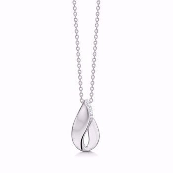 Smuk halskæde i sølv med zirkonia fra Guld & Sølv Design