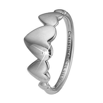 Christina Collect 925 sterling sølv Hearts For Ever Flot ring med hjerter og ægte topas, model 2.18.A